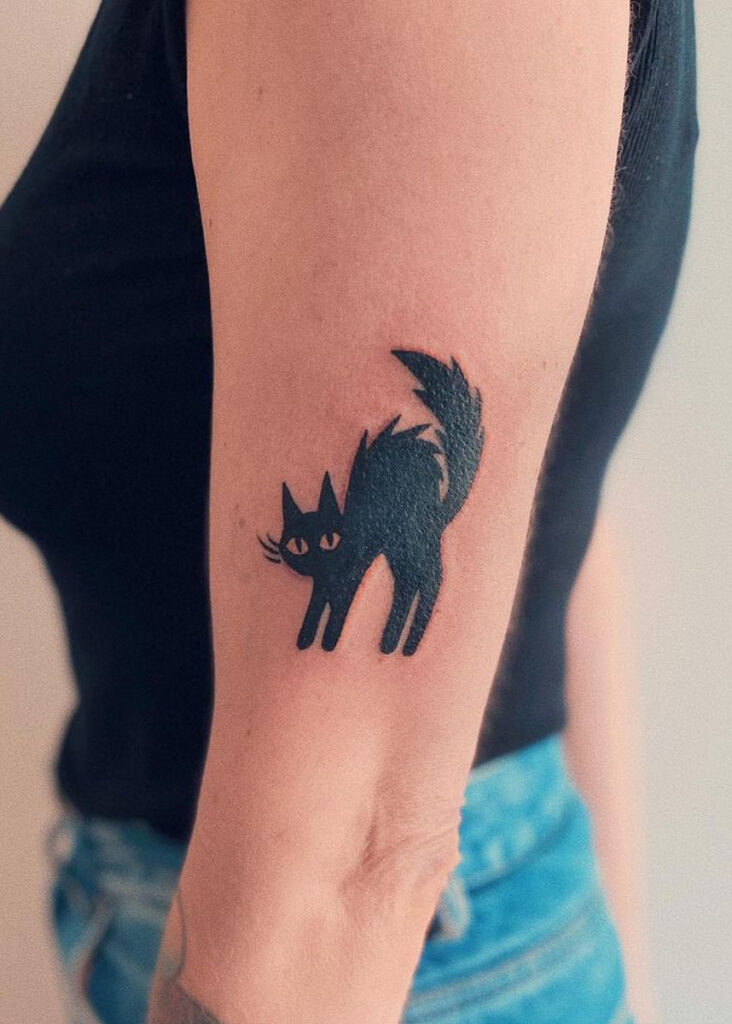 silueta sombra tatuajes de gatos