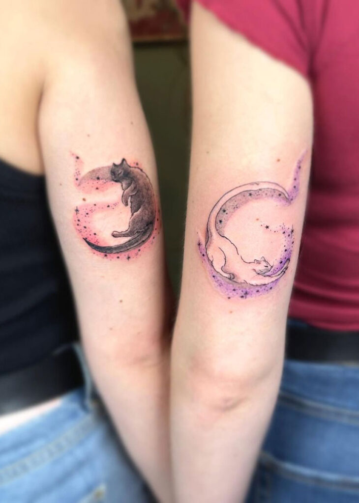 tatuajes de gatos con color