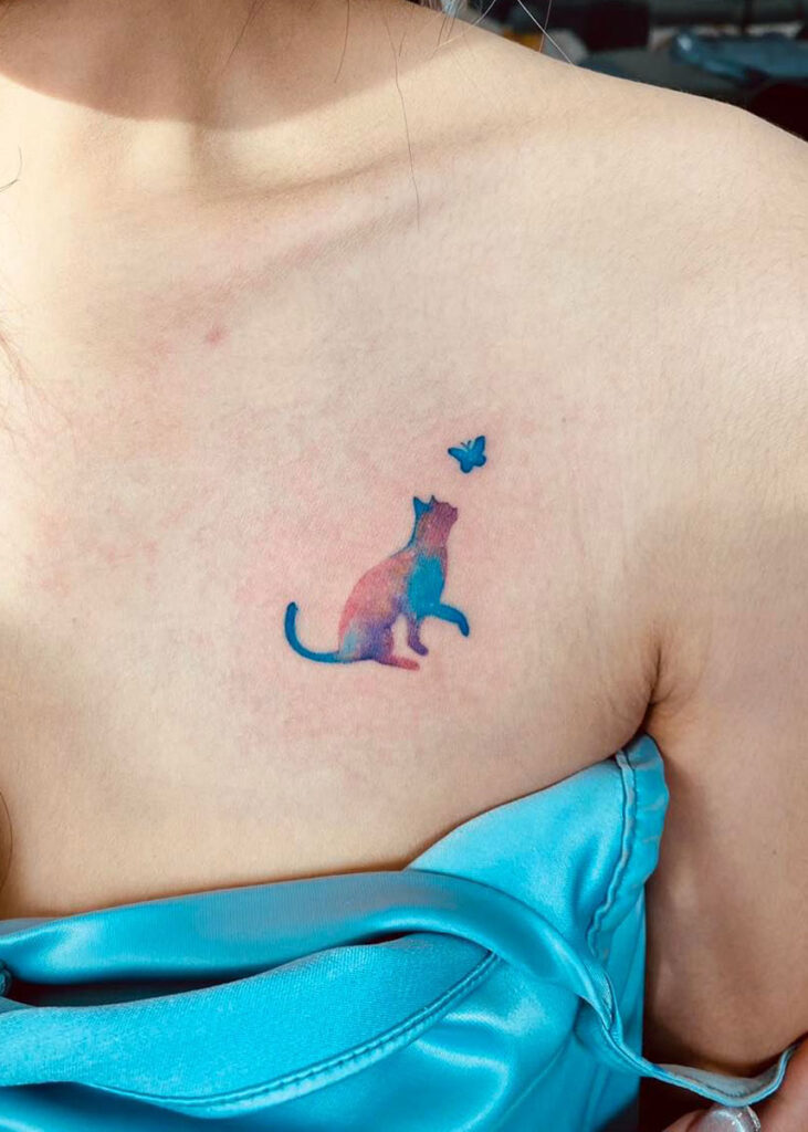 acuarela tatuajes de gatos