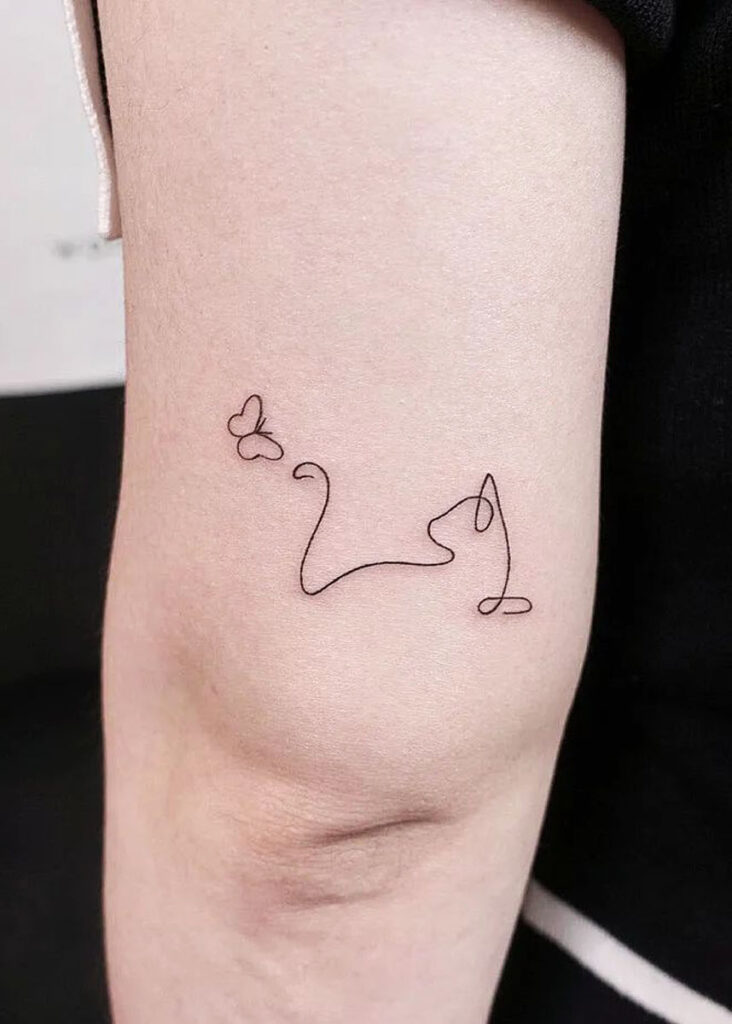 tatuajes de gatos una linea continua